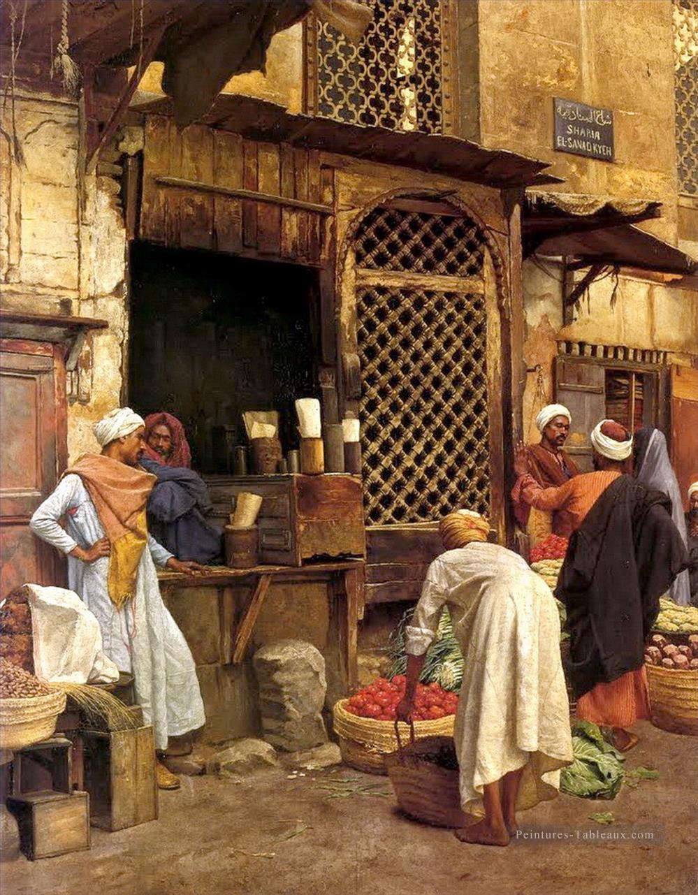 Bazar Ludwig Deutsch Orientalism Araber Peintures à l'huile